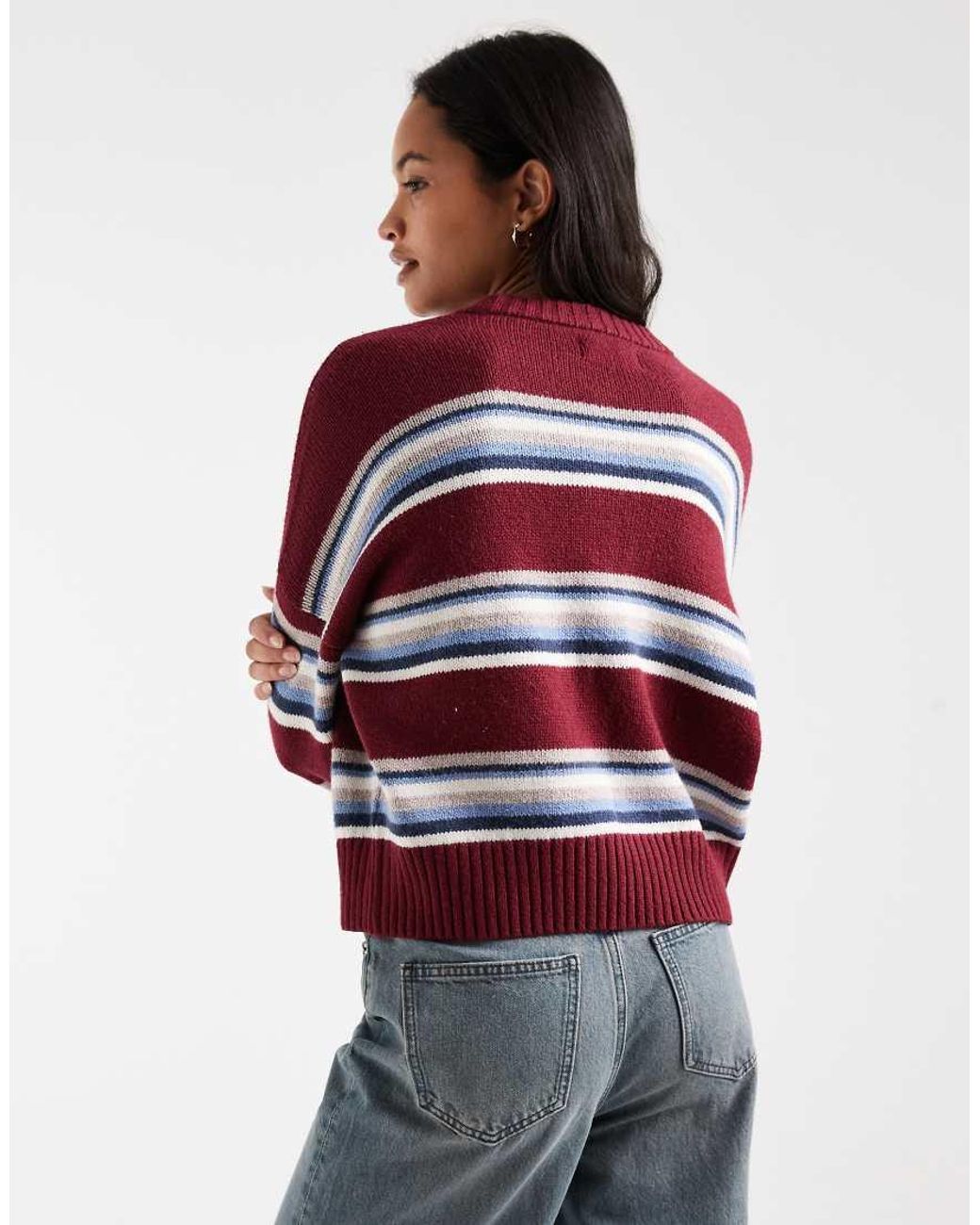 Hollister Red Knitted Crew Neck Jumper
