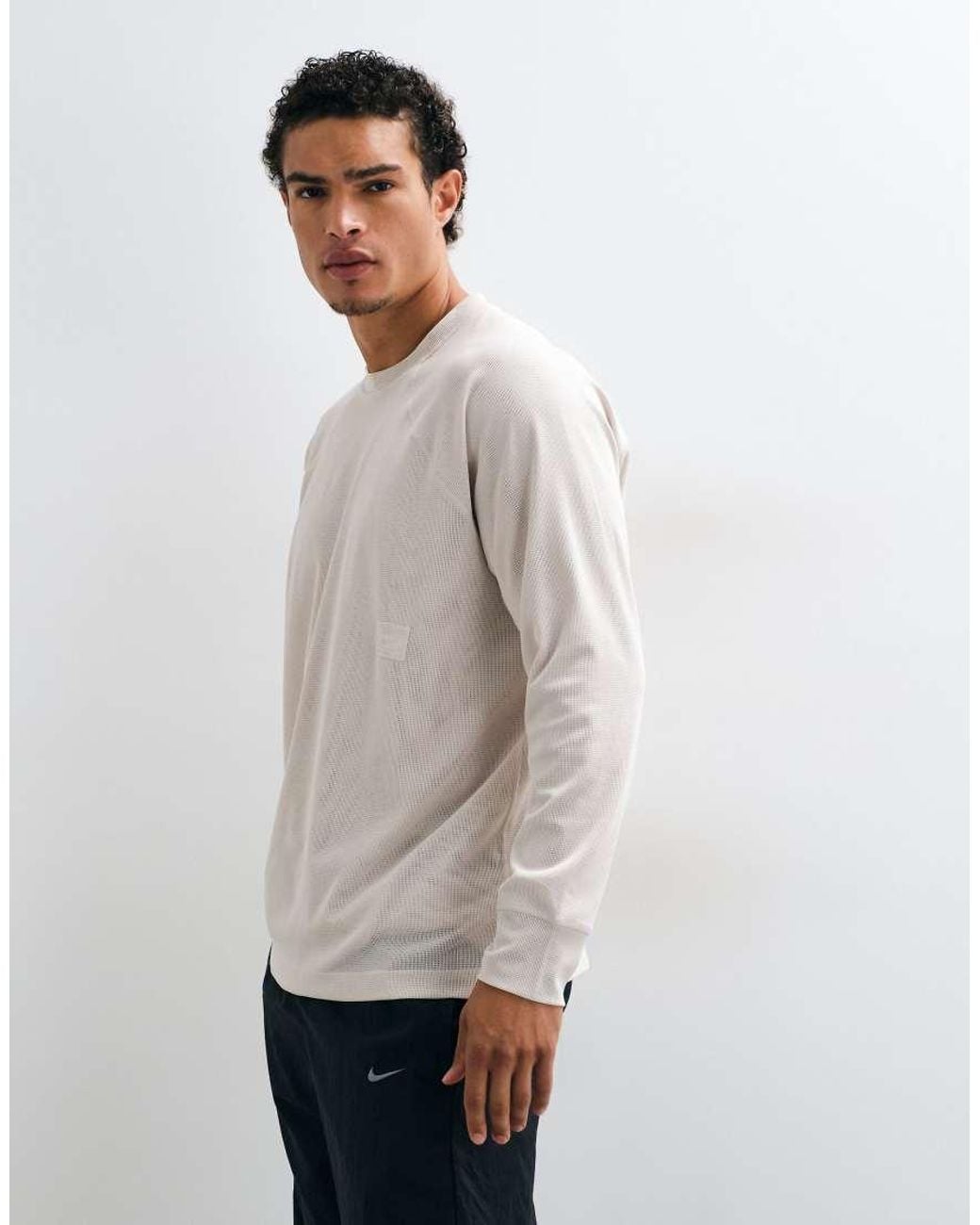 Nike Gray Nac Dri-Fit Long Sleeve Mesh Top for men