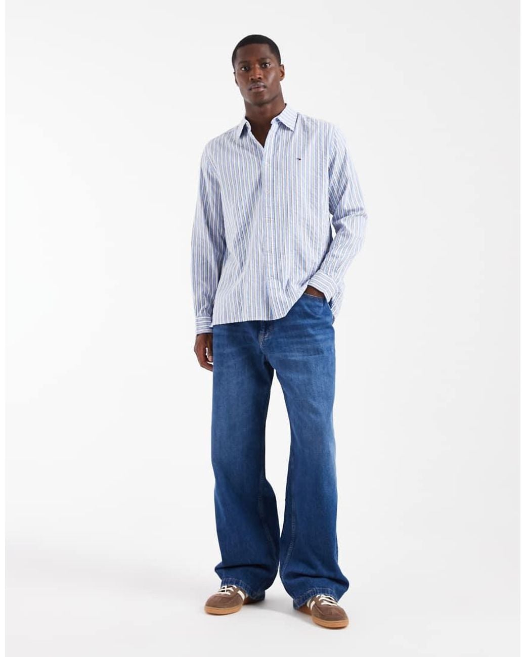 Tommy Hilfiger White Relaxed Fit Seersucker Shirt for men