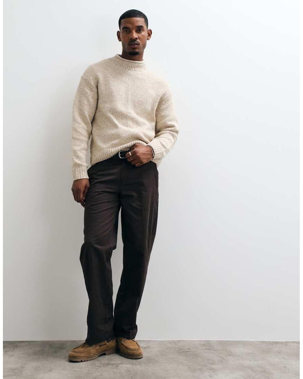 Abercrombie & Fitch Natural Knitted Mockneck Jumper for men