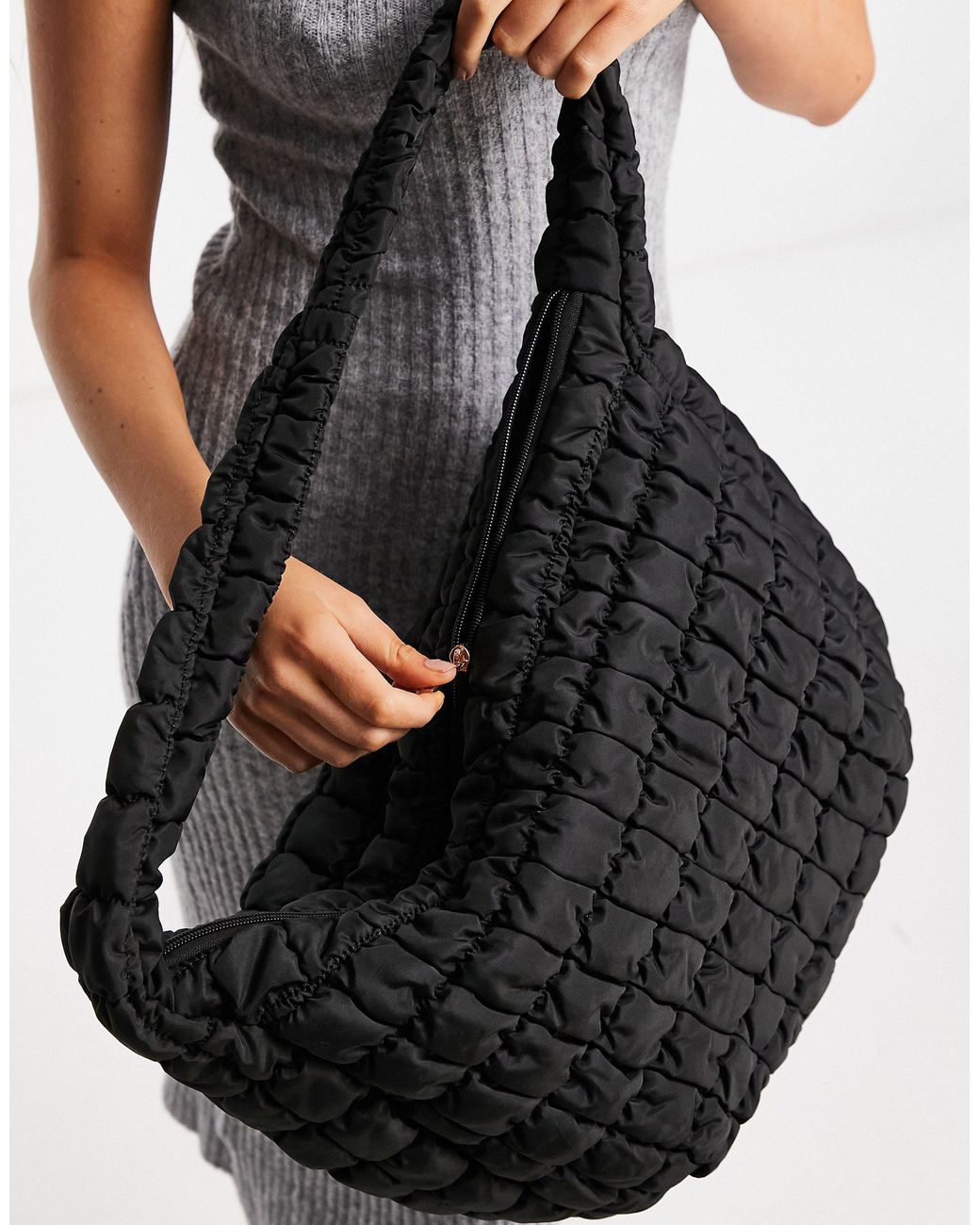 Sac porté épaule oversize en nylon matelassé Glamorous en coloris Noir |  Lyst