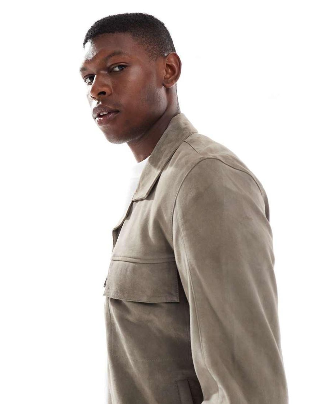 Only & Sons Gray Suede Jacket for men