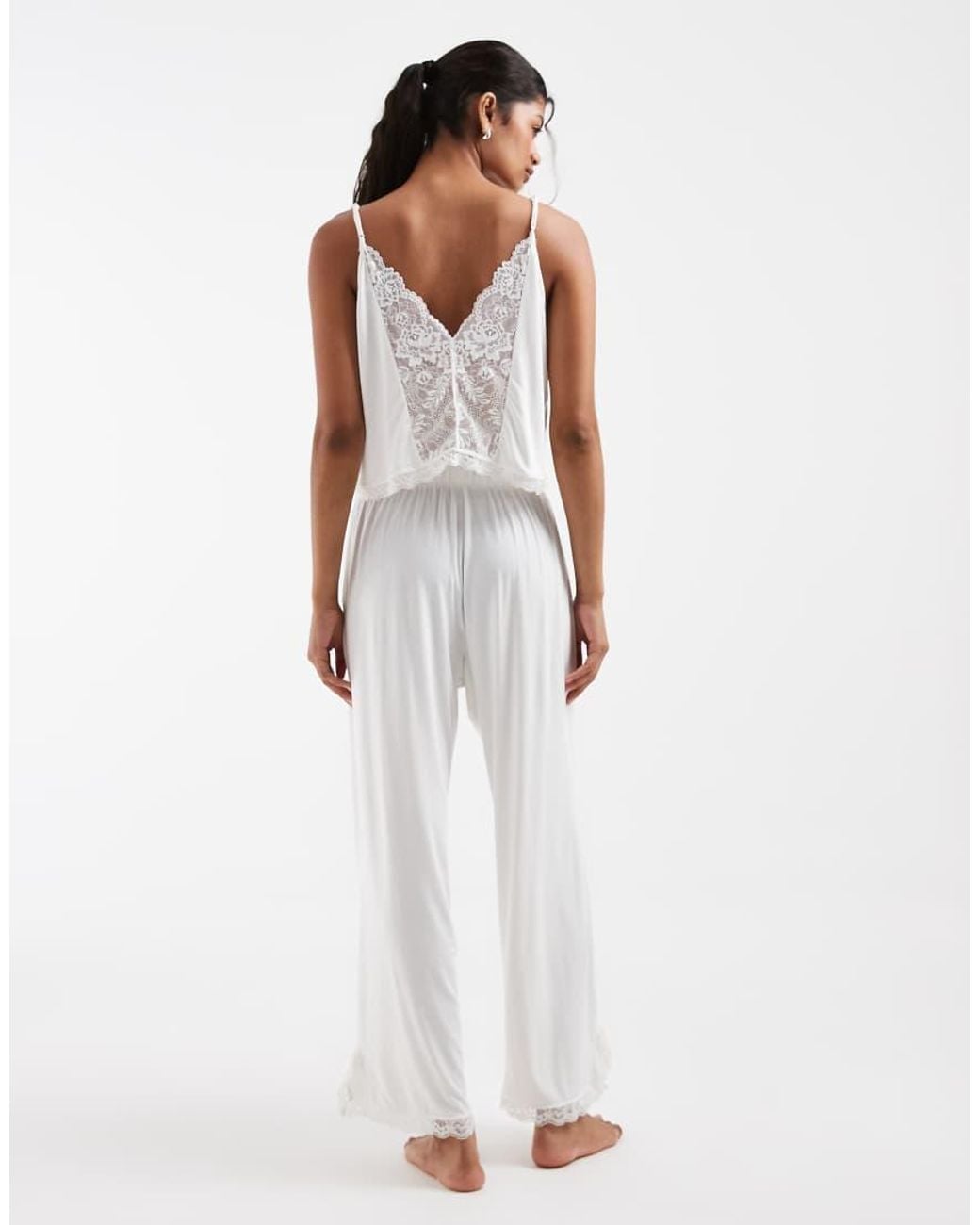 Free People White Sleepless Summer Pant Set