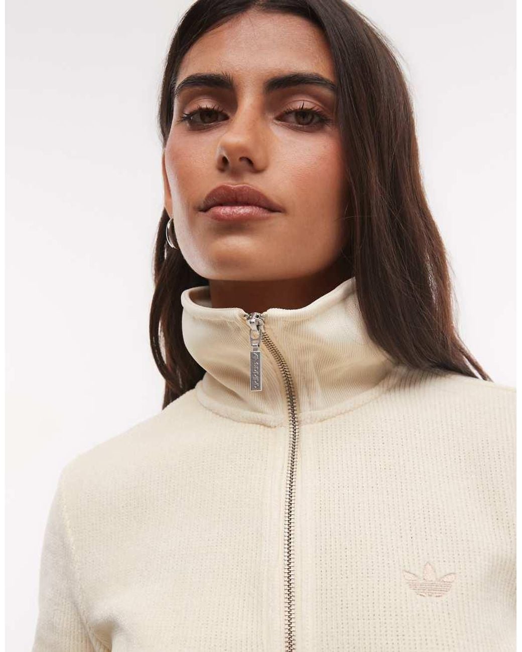 Adidas Originals Blue Chenille Zip Thru Cardigan