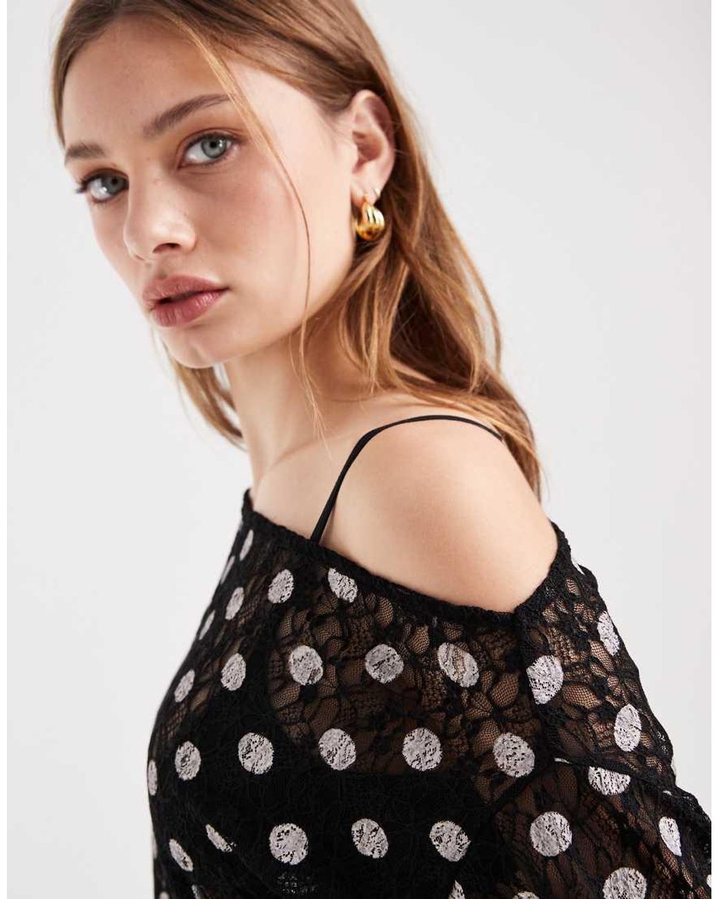 Collusion Black Off Shoulder Drapey Top