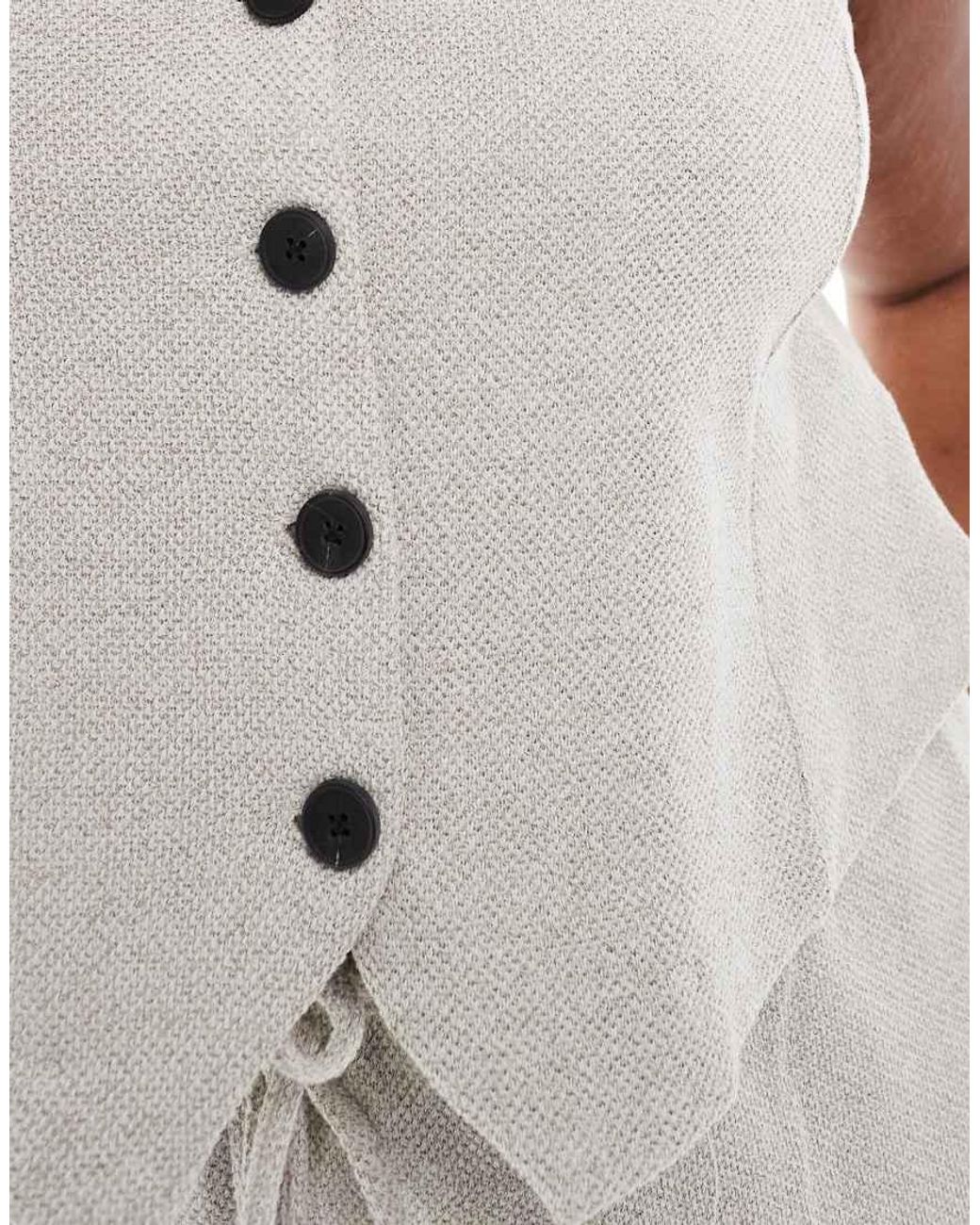 ONLY White Textured Casual Waistcoat