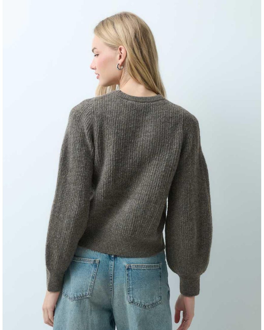 Vila Blue Slouchy Rib Knitted Jumper Co-ord