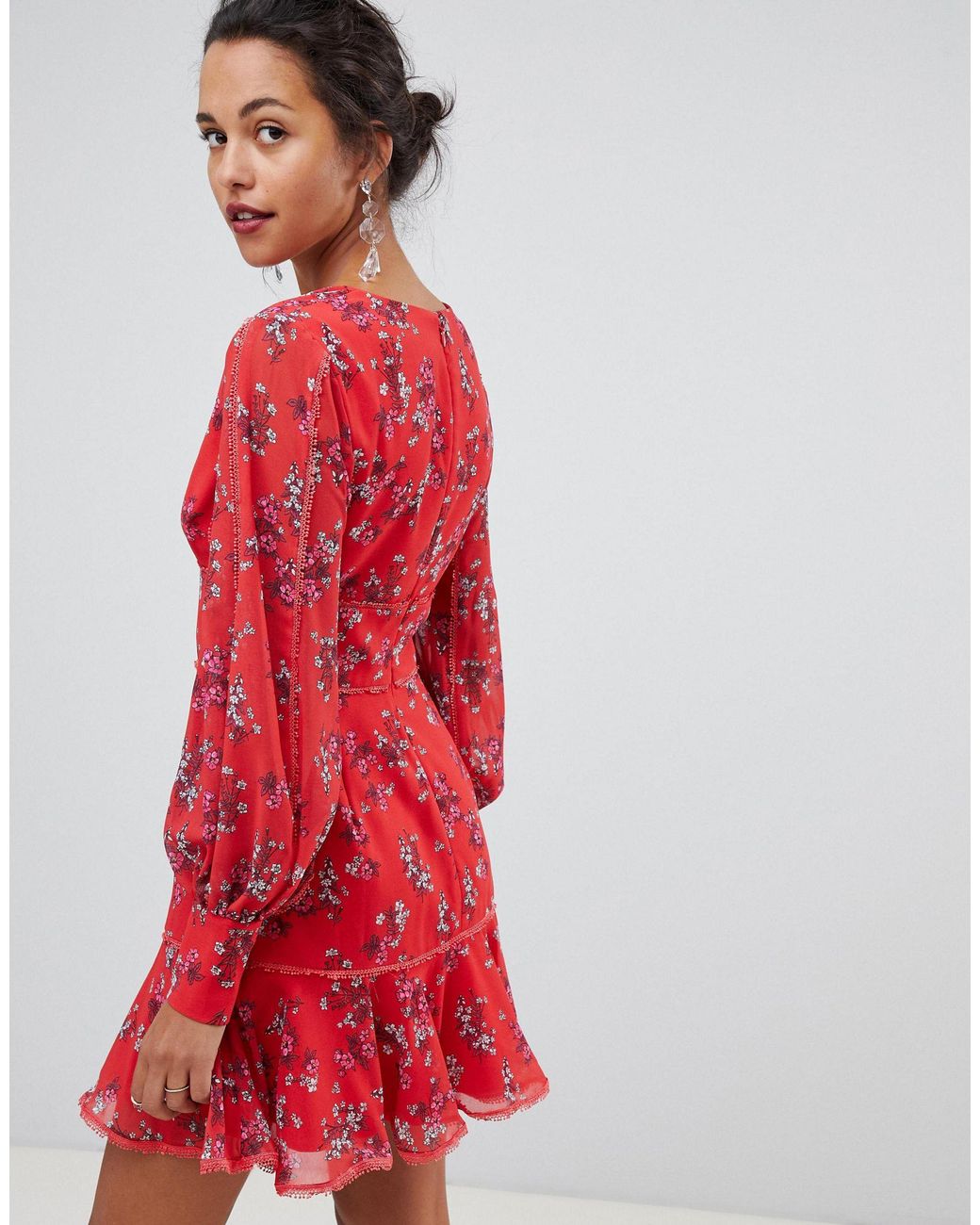 keepsake red floral dress