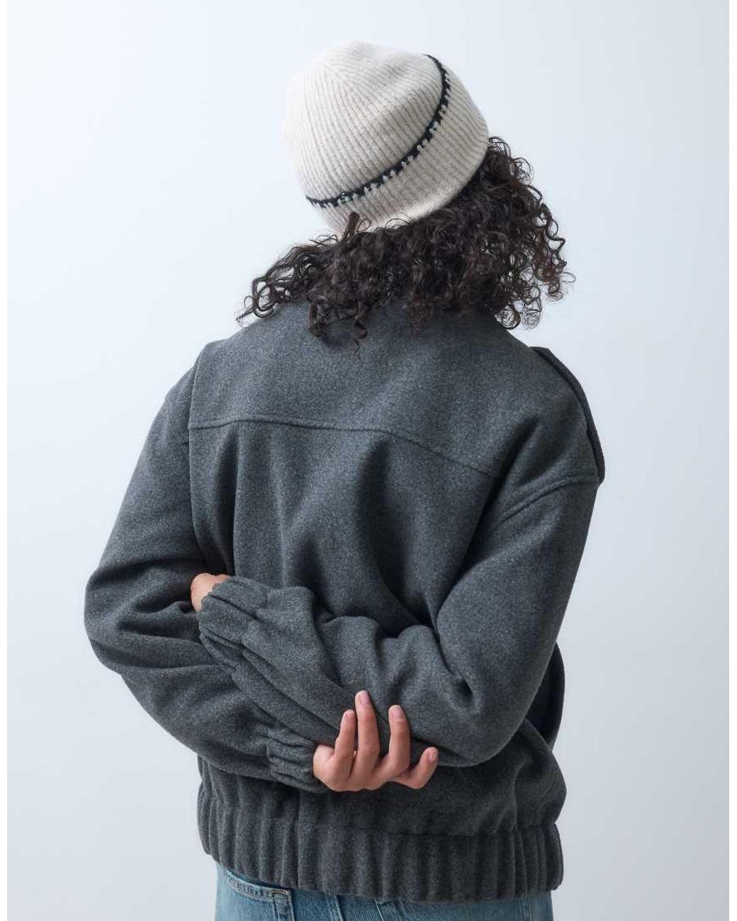 Accessorize Gray Black Edge Beanie