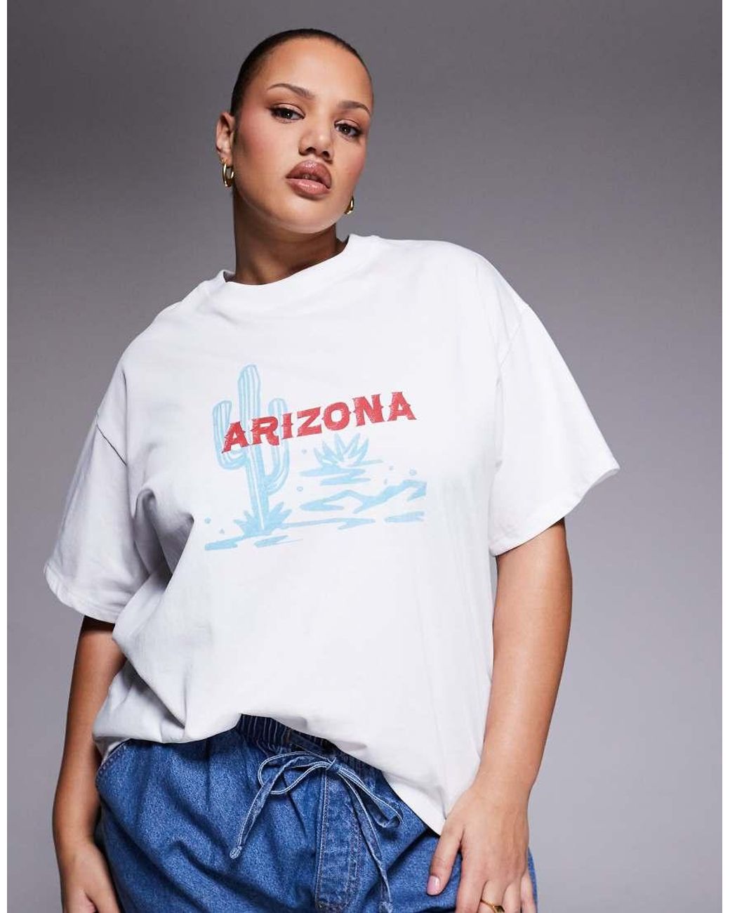 South Beach White Arizona Print Oversized T-shirt