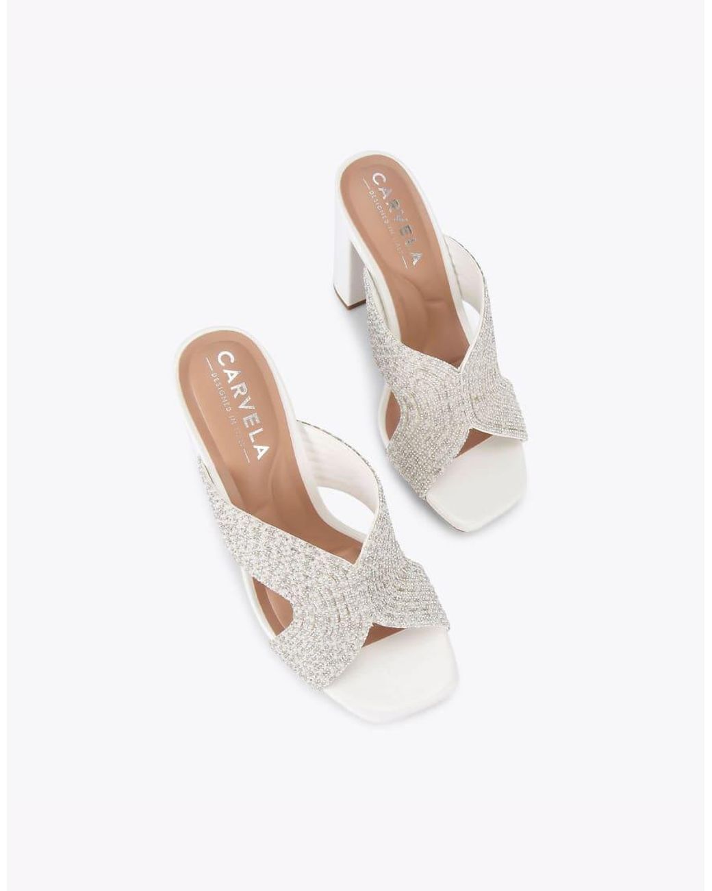Carvela Kurt Geiger White Paparazzi Block Sandals
