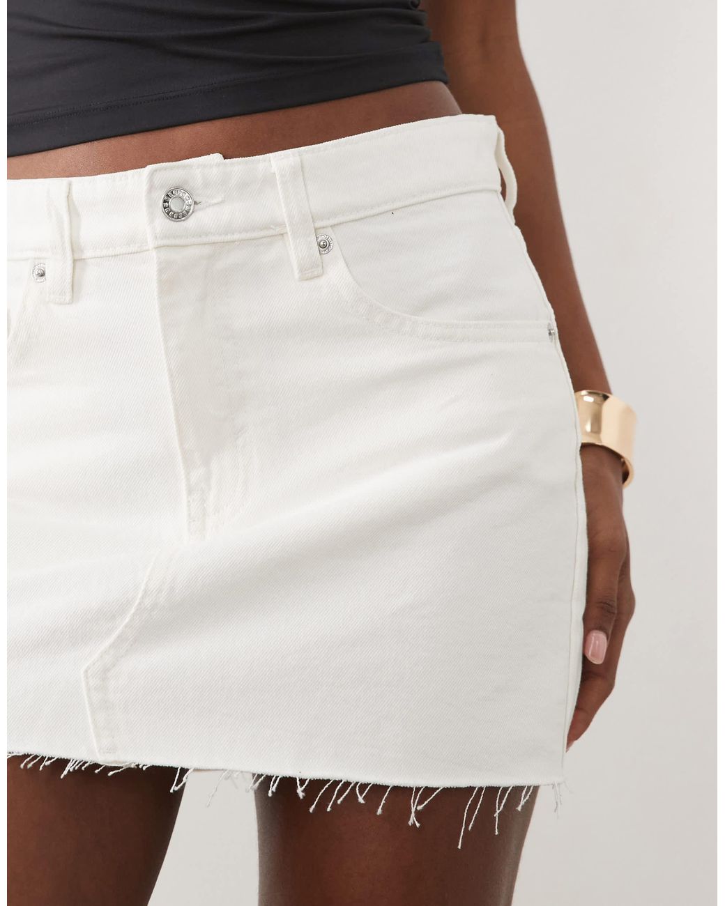 Mini-jupe 100 % coton Mango en coloris White