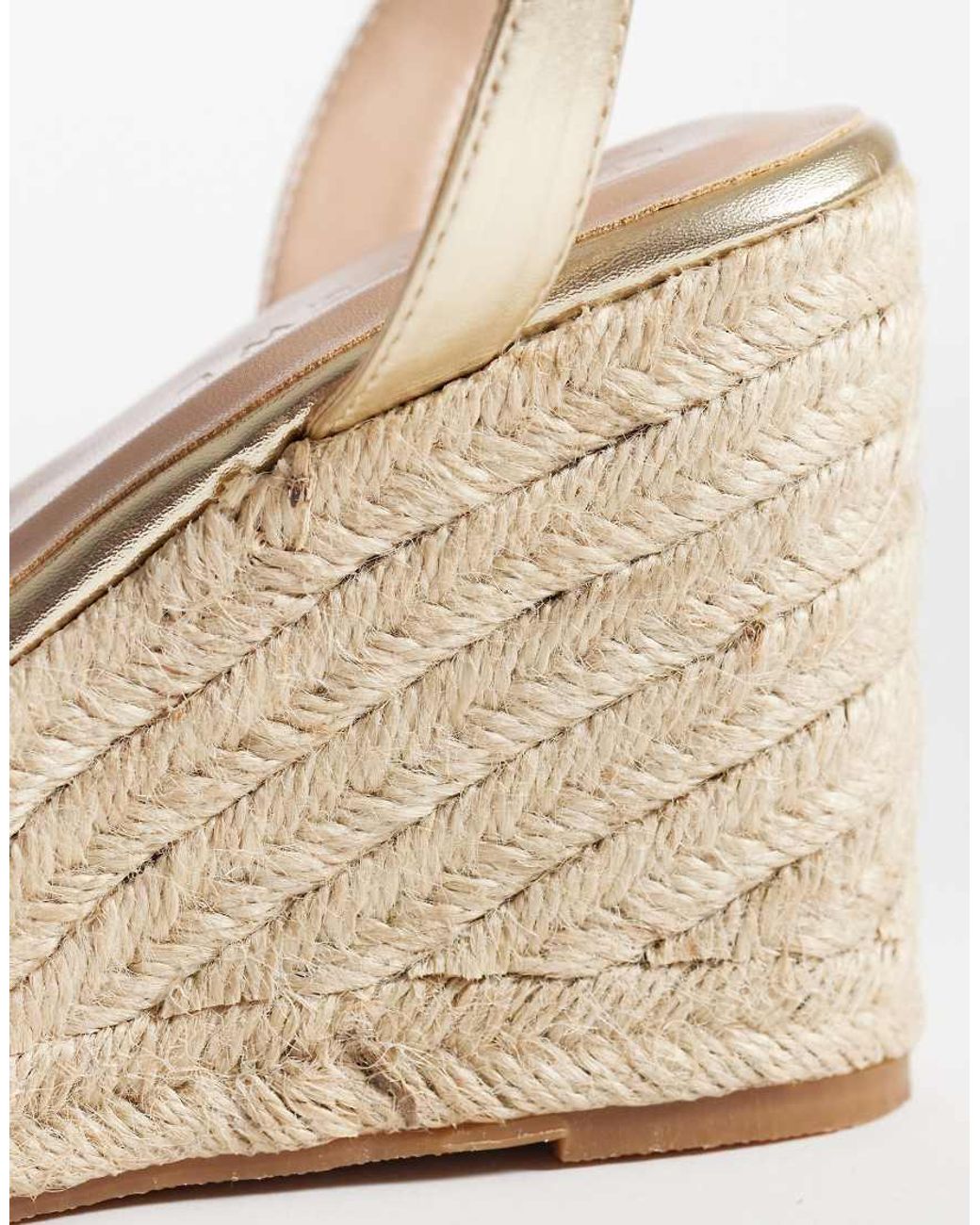 SEQWL Wide Fit White Espadrille Wedges