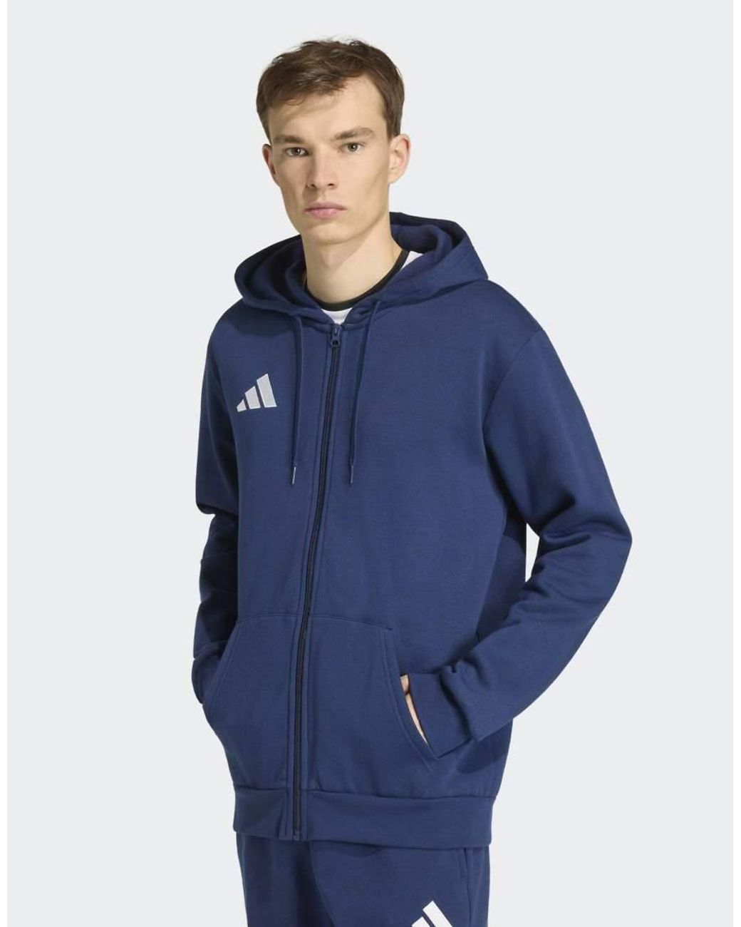 Adidas Originals Blue Entrada26 Full Zip Hoodie for men