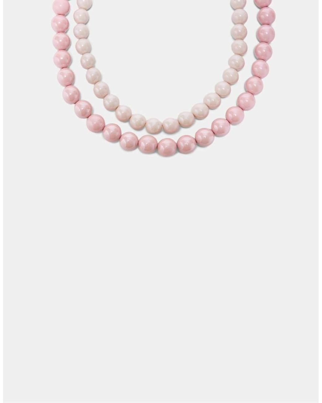 Stradivarius Brown Set Of 2 Bead Necklaces