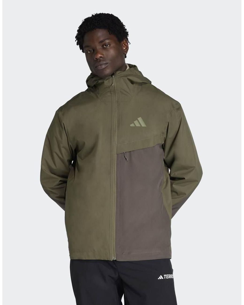Adidas Originals Gray Terrex Multi 2 Layer Climaproof Rain Jacket for men
