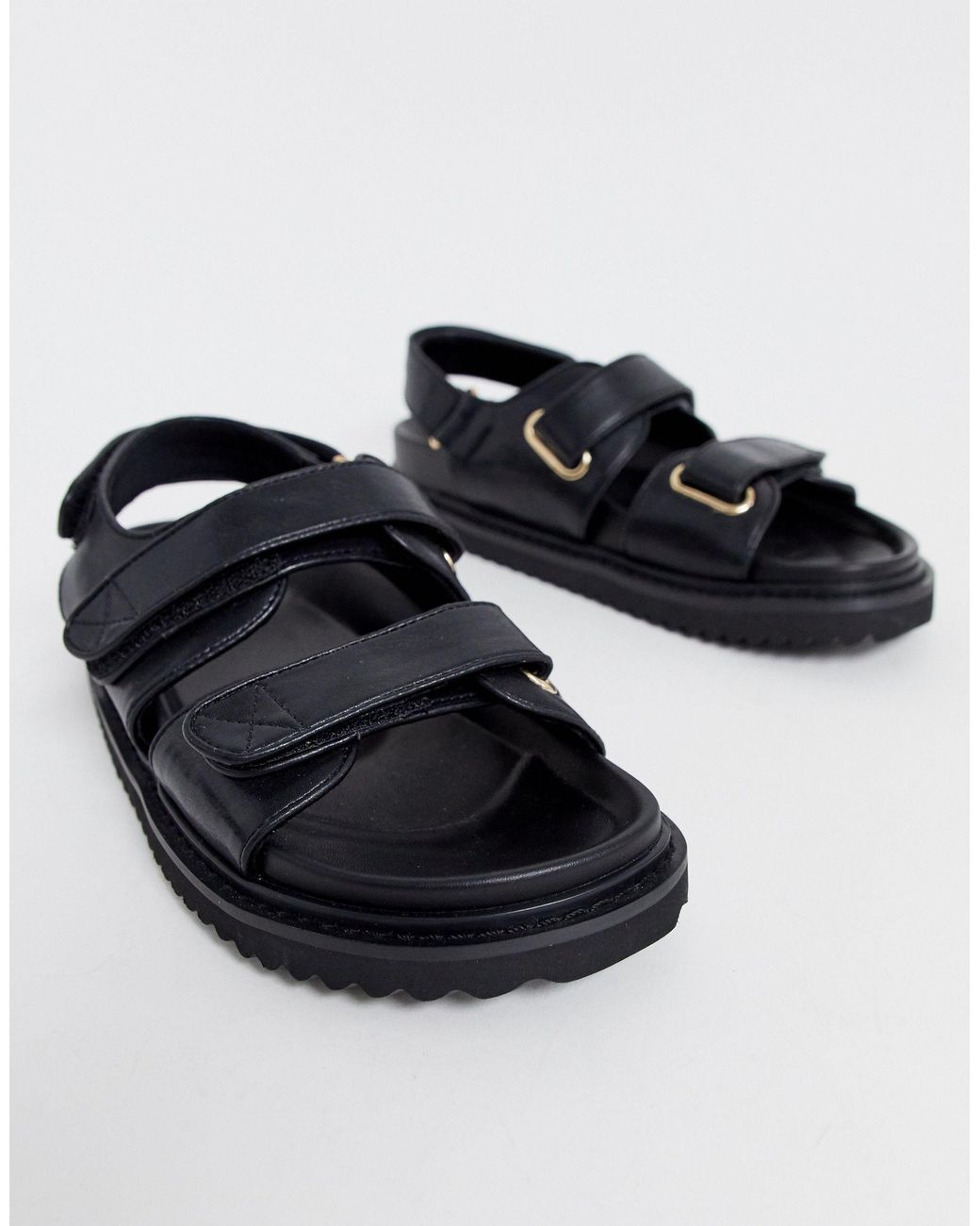 ASOS Forbidden Chunky Sandals in Black | Lyst