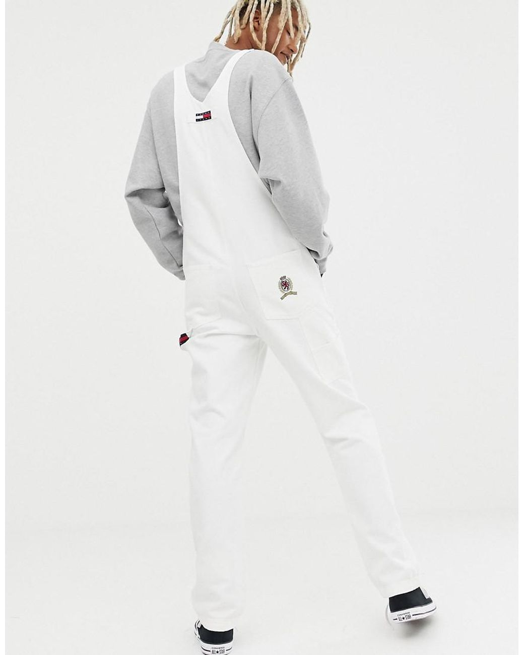6.0 Limited Capsule Carpenter Overalls With Crest Logo In White for Men | Lyst