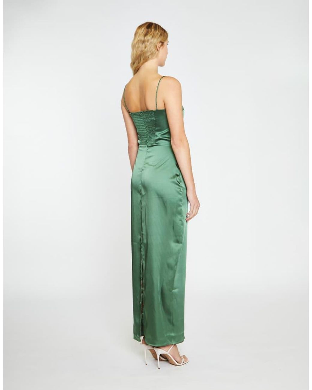 NARRATED Green Spaghetti Strap Midi Dress
