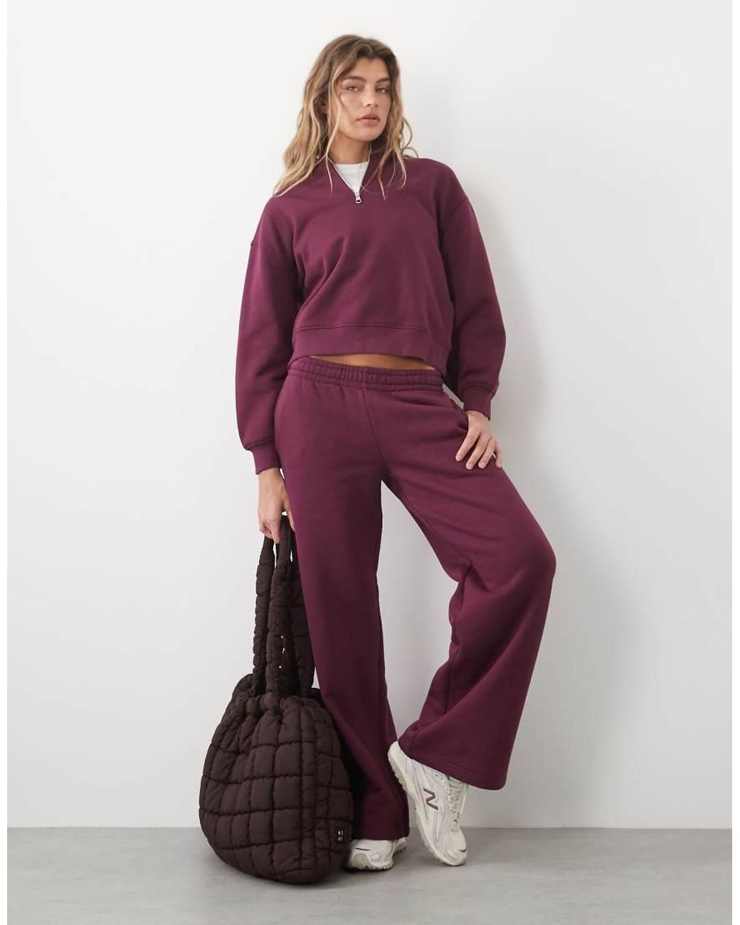 4505 Purple Rest Day 400gsm Heavyweight Cotton 1/4 Zip Cocoon Sweat