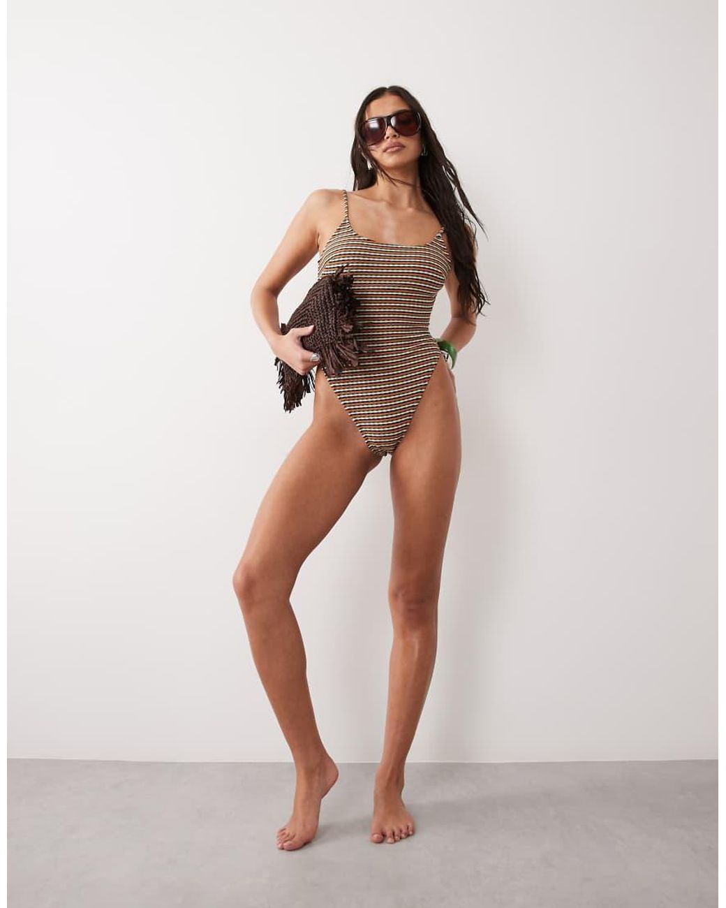 ASOS Brown Dori Scoop Swimsuit