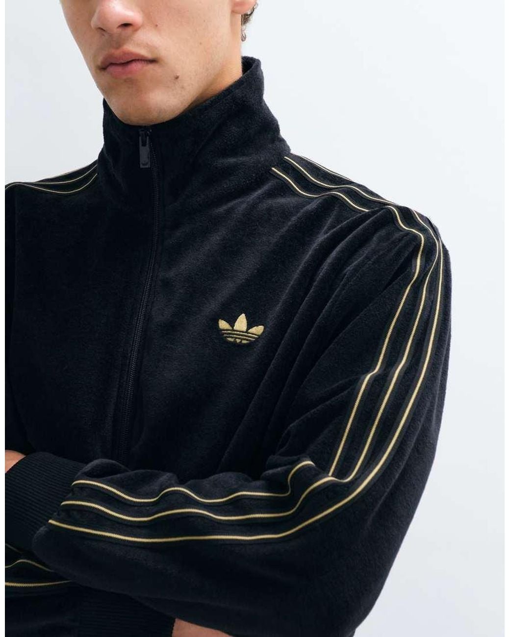 Adidas Originals Blue Firebird Velour Track Top for men