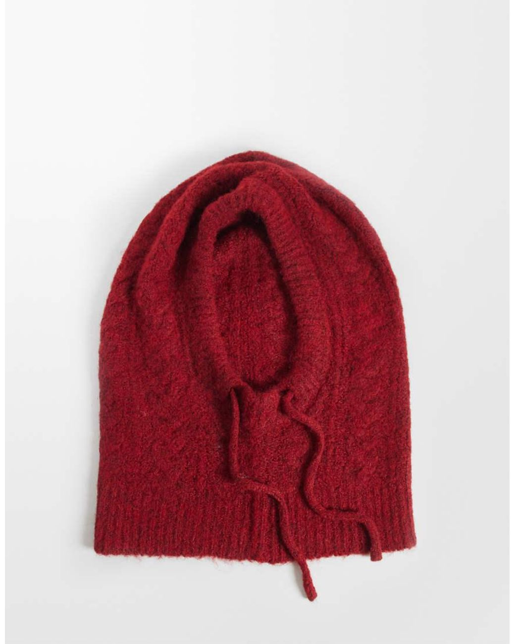 Object Red Cable Knit Balaclava