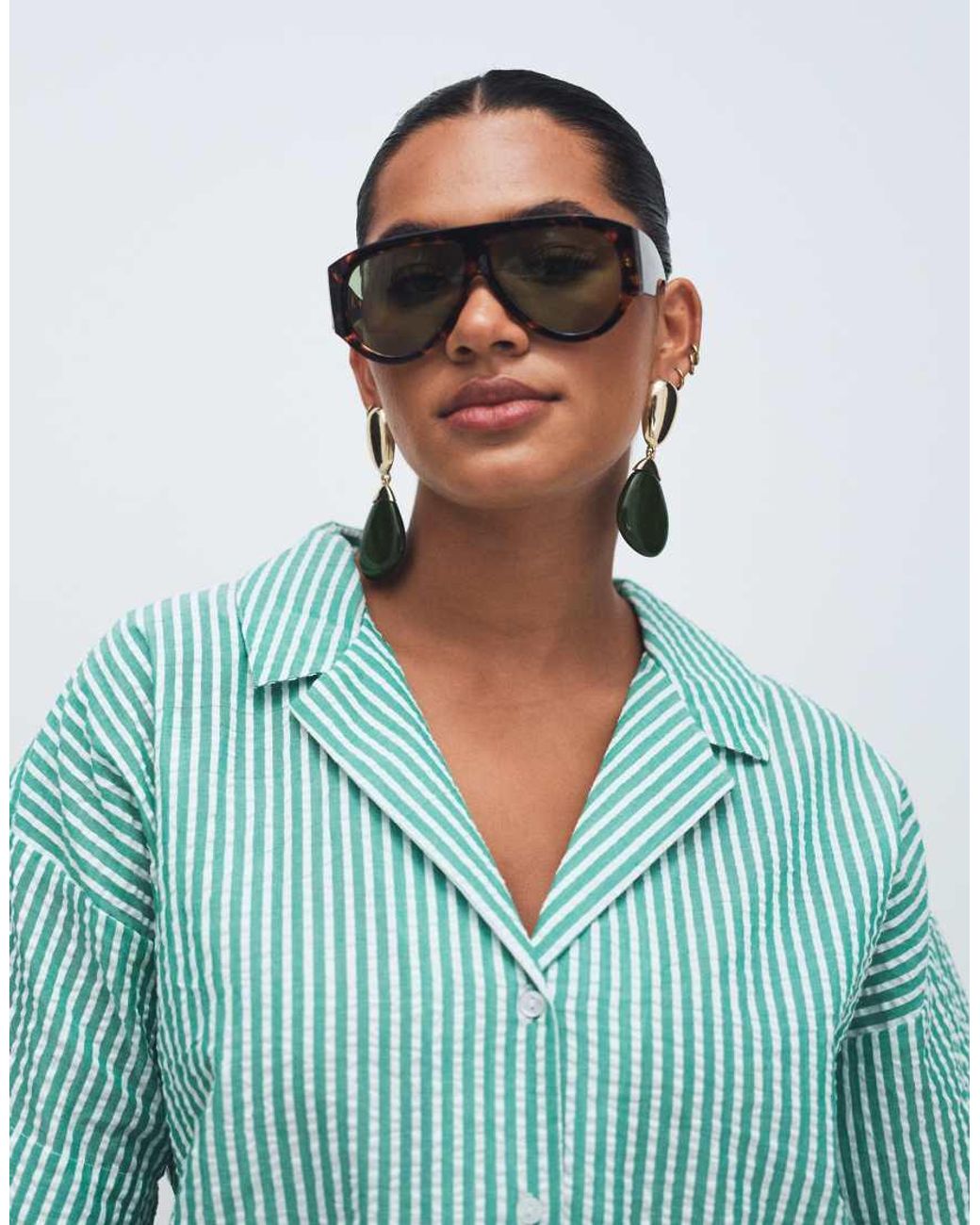 ASOS Green Asos Design Curve Bowling Shirt Dress