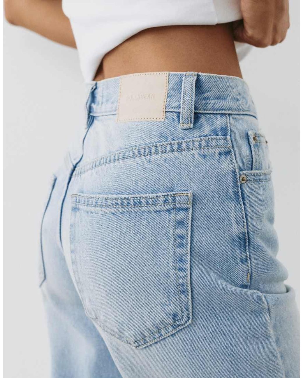 Pull&Bear Blue High-waist Mom Fit Jeans