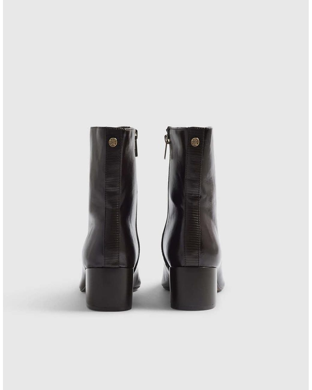 River Island Black Burgundy Point Toe Heeled Ankle Boots