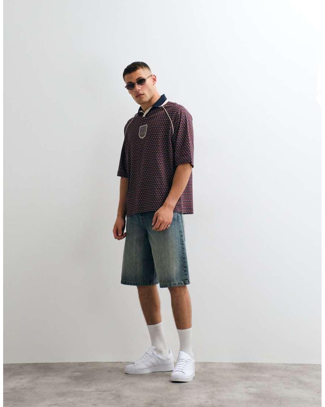 ASOS Blue Oversized Polo With Fifa World Cup England Print for men