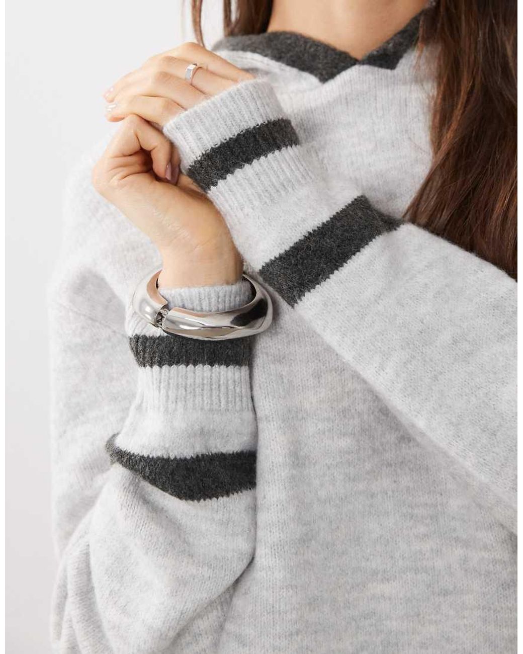 Cotton On Gray Sporty Stripe Hoodie