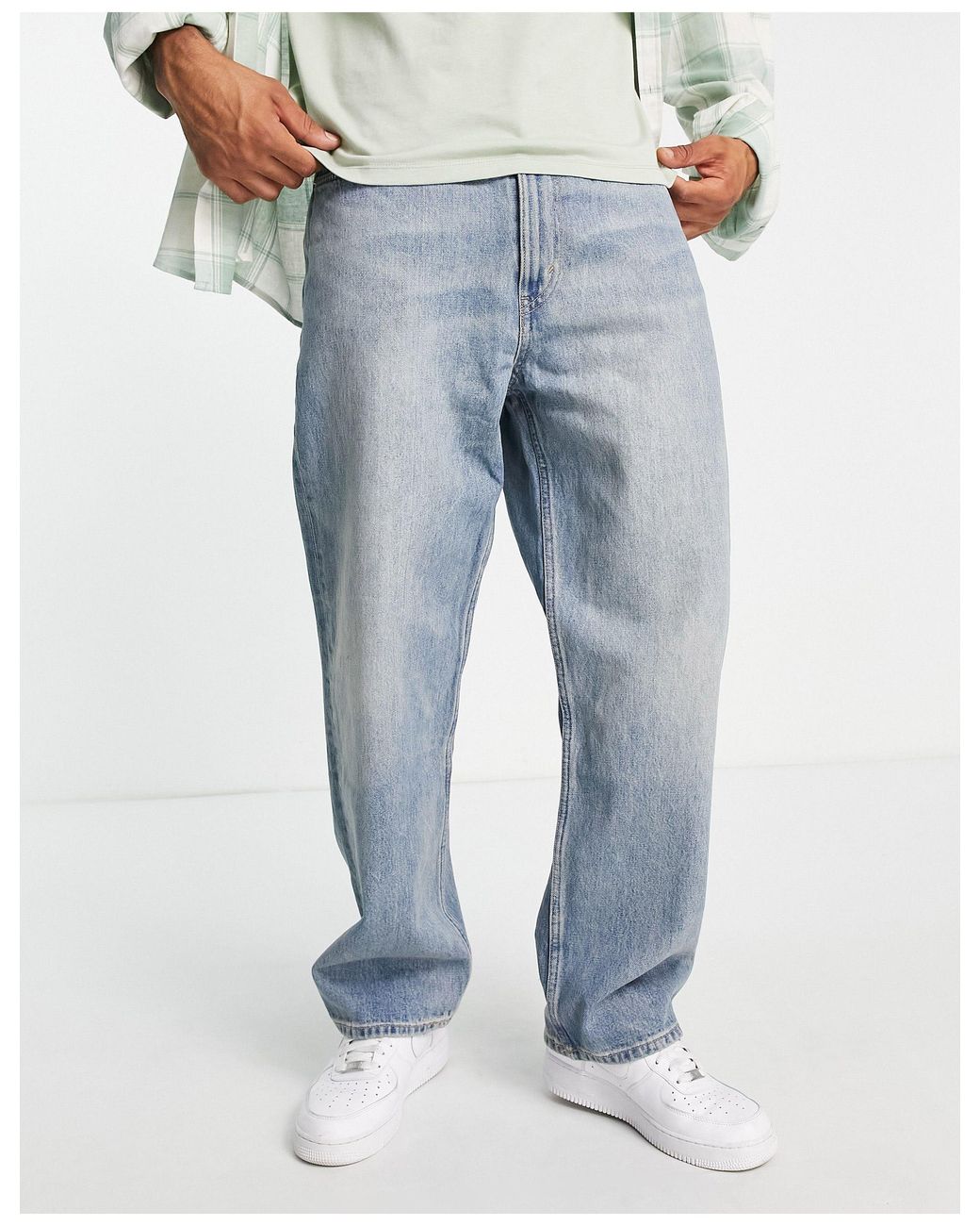 Weekday Galaxy Loose Straight Jeans in Blue for Men | Lyst