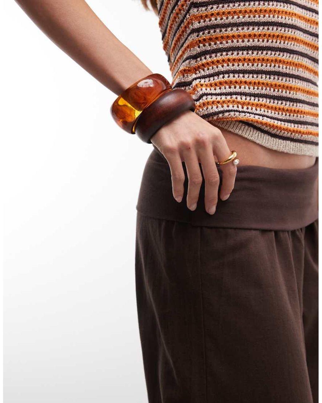 Cotton On Brown Haven Linen Fold Over Pants