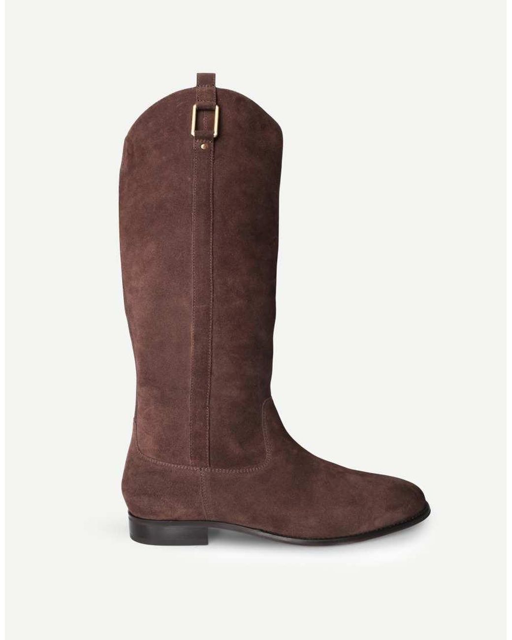 OFF THE HOOK Brown Marie Suede Knee High Riding Boots