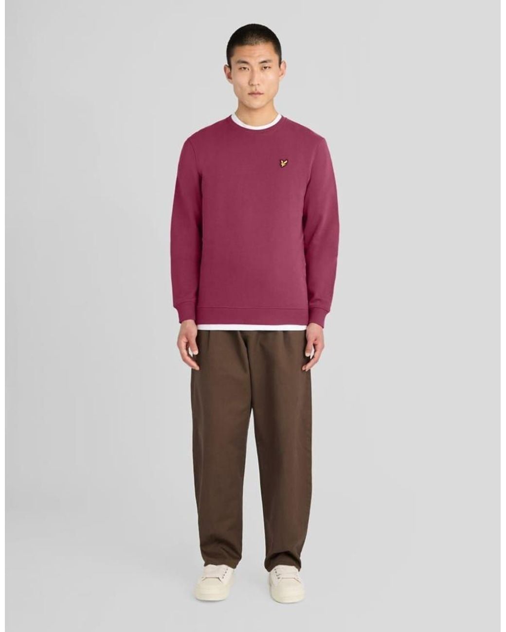 Lyle & Scott Purple Mid Layers Crew Neck Sweatshirt for men
