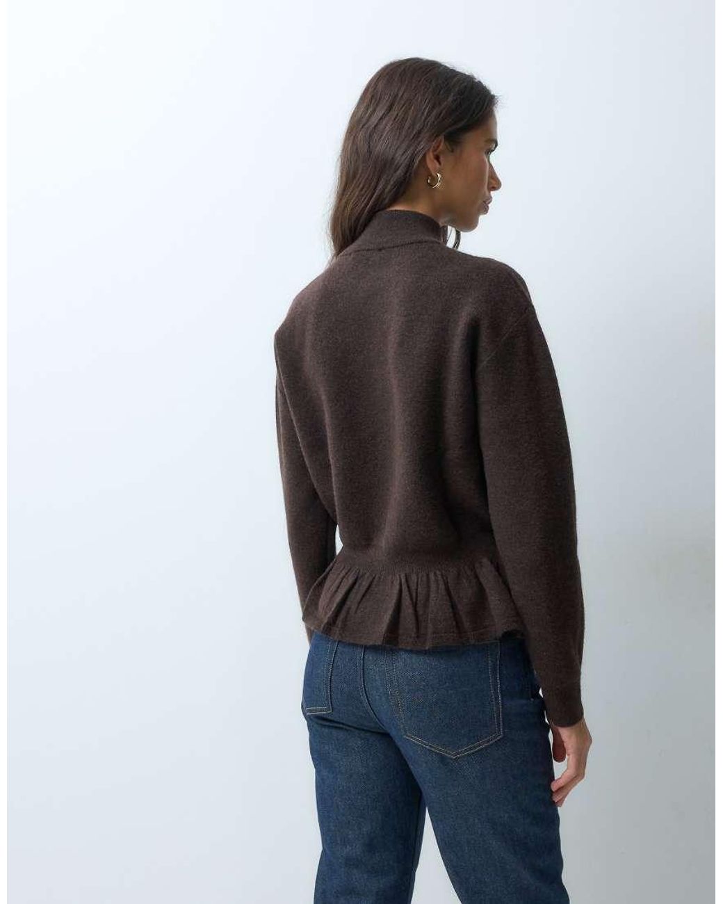 Mango Black Teen Cinched Waist Boat Neck Knitted Top