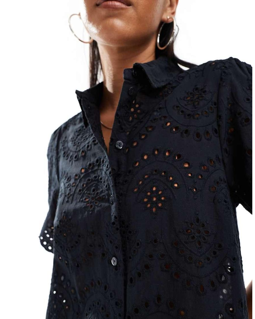 ONLY Blue Pointelle Details Mini Dress