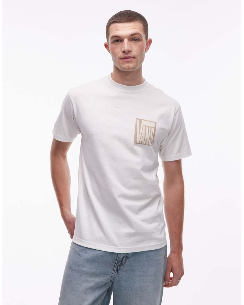 Vans White Stretch Stack Crackle Graphic T-shirt for men