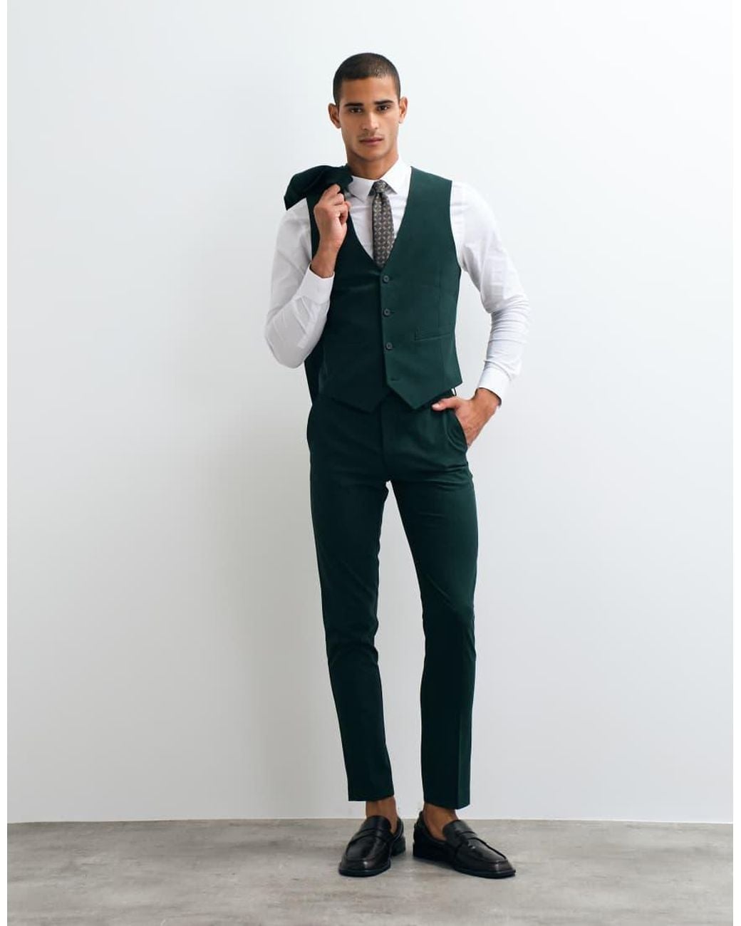ASOS Green Skinny Suit Waistcoat for men