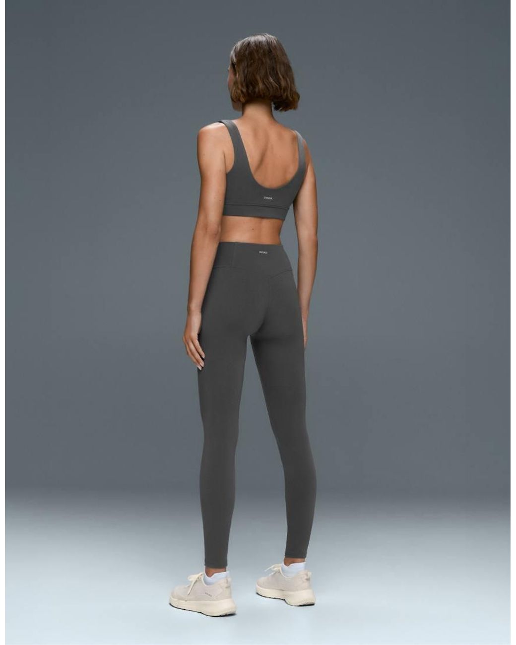 Oysho Gray Cotton Blend High-Rise Ankle-Length Leggings