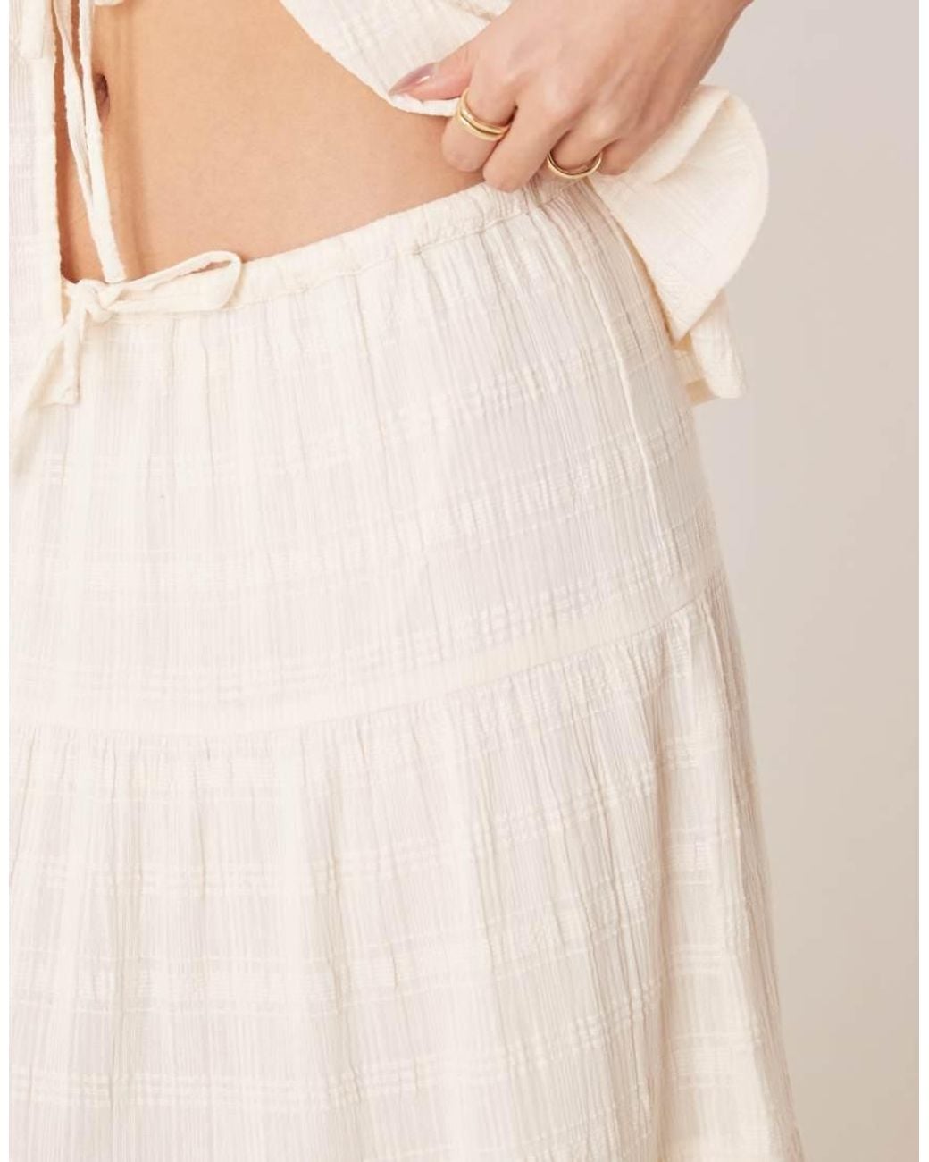 esmé studios Natural Tiered Maxi Beach Skirt