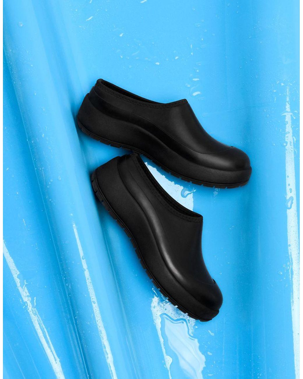 Rains Black 70250 Mirage Waterproof Rubber Mule Clog