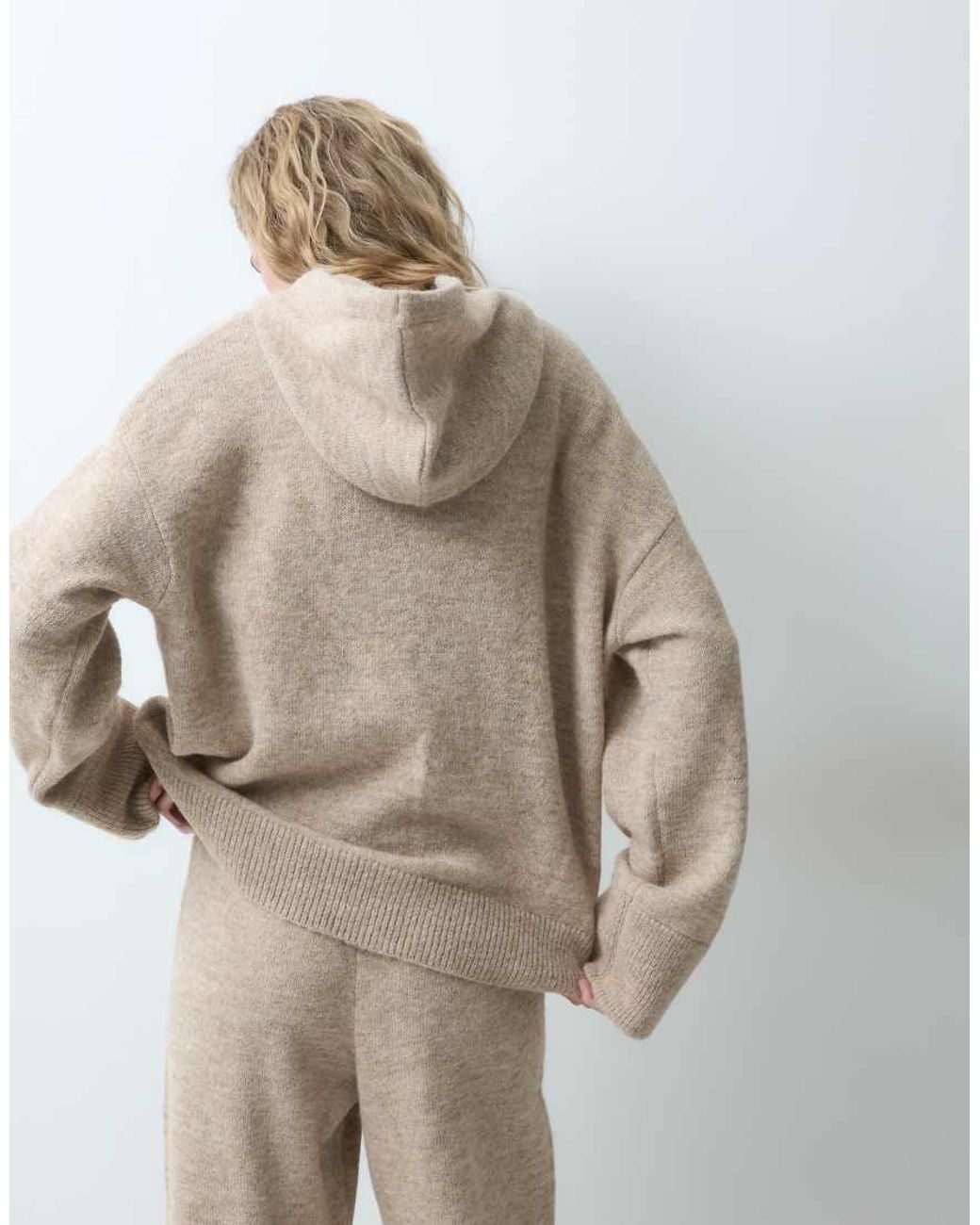ASOS Natural Knitted Hoodie Co-ord