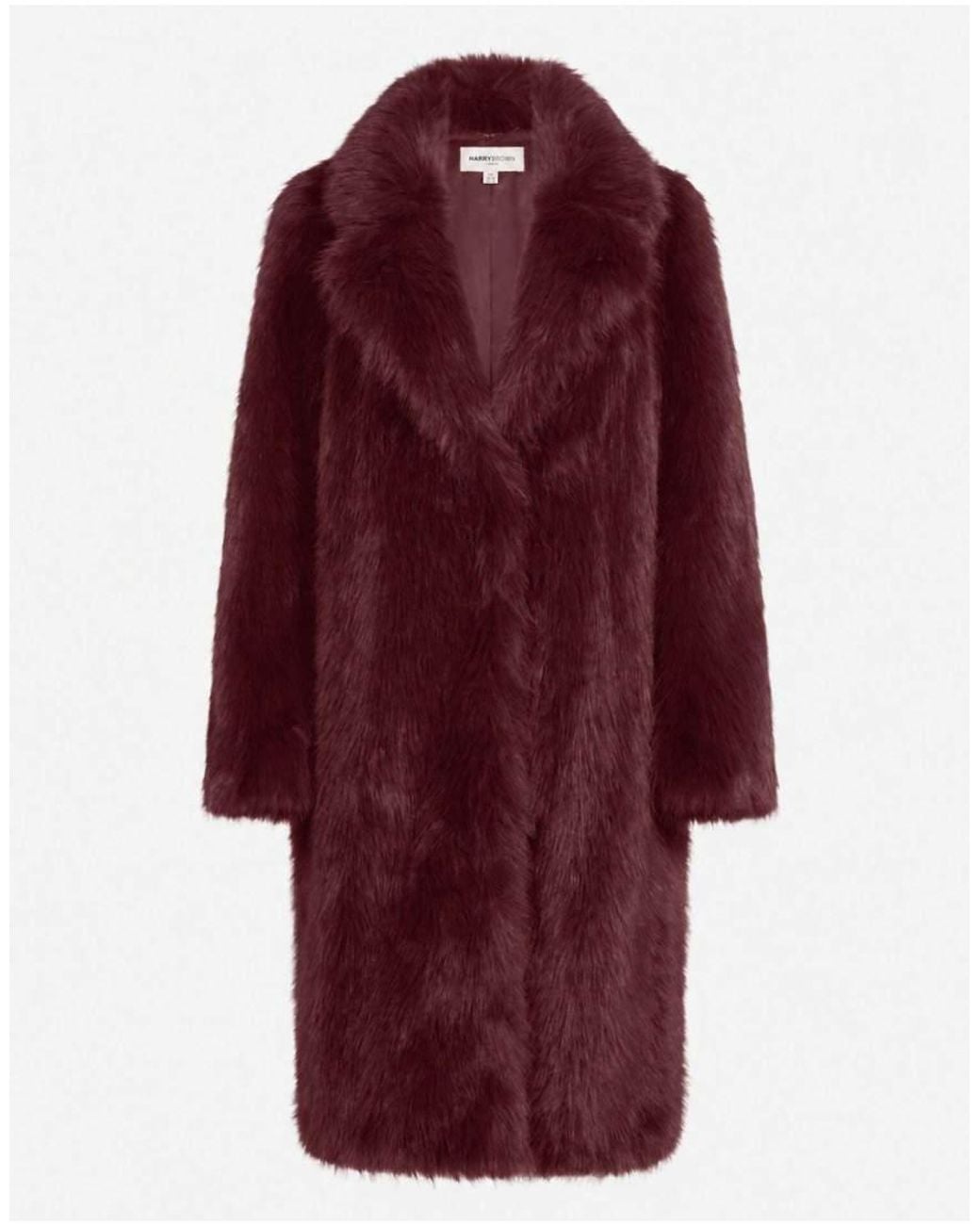 Harry Brown Red Solene Long Fur Coat