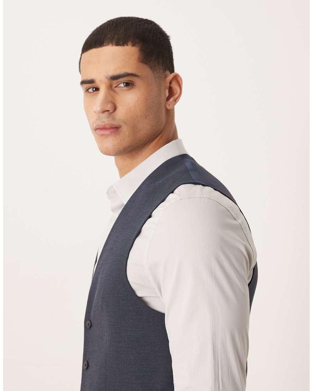 ASOS Blue Asos Deisgn Slim Suit Waistcoat for men