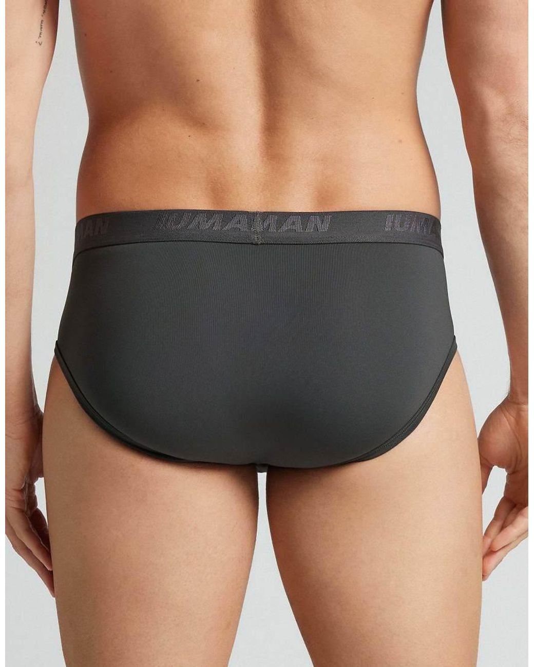 Intimissimi Gray Microfibre Briefs With Logo for men