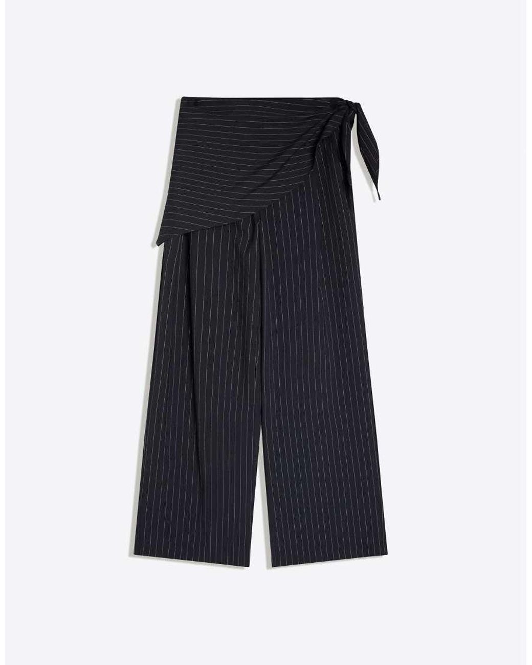 Bershka Blue Tailored Fit Scarf Trousers