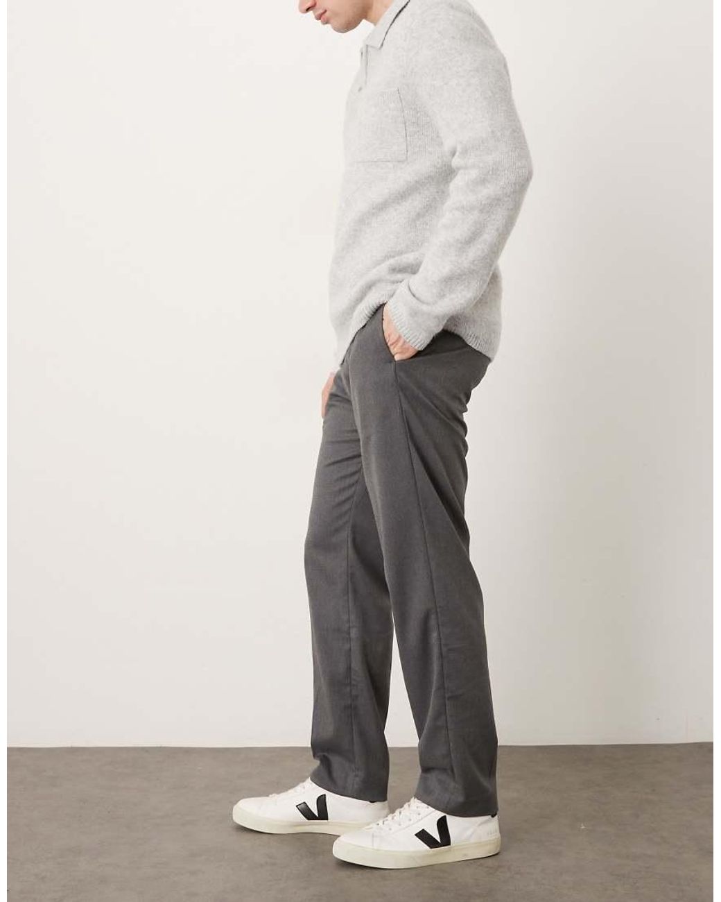 Mango Gray Classic Tailored Trouser for men