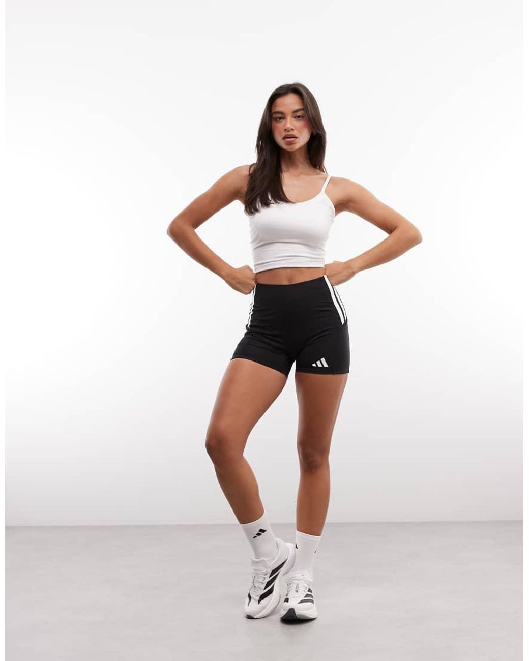 Adidas Originals White Adidas Running Adizero Tight Shorts